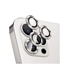 Iphone 14 Pro Max Kamera Koruyucu Lens Mercek Metal Çerçeveli 3lü Set Gümüş Gri Silver