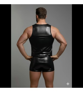 Erkek Lame Tank Top Boxer Takımı