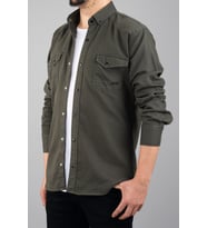 Slim Fit Erkek Kot Gömlek Haki