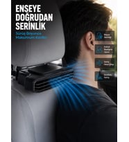 Araç Koltuğu İçin 5 Hız Kademeli Soğutucu Fan Aroma Hazneli USB-C Şarjlı