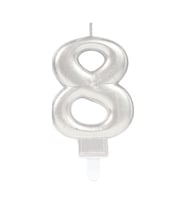pilelistore 8 Rakam Mum Gümüş Renk