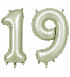 19 Rakam Folyo Balon Yeşil Rengi (76 cm)
