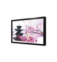 Spa Taşları ve Orkide Çerçeveli Mdf Tablo