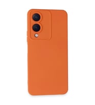Vivo Y17S Kılıf Nano içi Kadife Silikon - Turuncu