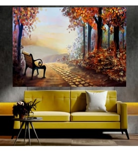 Sonbahar Temalı Sanatsal Dekoratif Duvar Tablosu (50x70 cm)