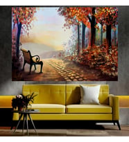 Sonbahar Temalı Sanatsal Dekoratif Duvar Tablosu (50x70 cm)