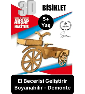 Özel Üretim 3 Boyutlu Minyatür Ham Ahşap Maket Boyanabilir Eğitici Öğretici Motor Beceri Hobi Oyun