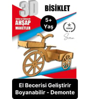 Özel Üretim 3 Boyutlu Minyatür Ham Ahşap Maket Boyanabilir Eğitici Öğretici Motor Beceri Hobi Oyun