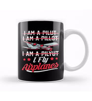 Cute & Funny I Fly Airplanes Pilot Joke Flying Pun Kupa Bardak Porselen
