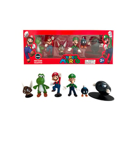 Süper Mario Luigi Dinozor Bobomb Paragoomba Maryo 6'LI Set (Turkuaz)