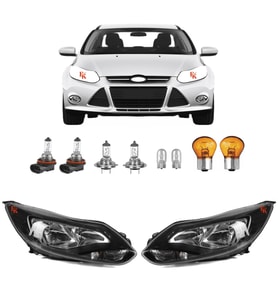 Ford Focus 3 Ön Far Lamba Siyah Zemin Sağ Sol 2011--2015