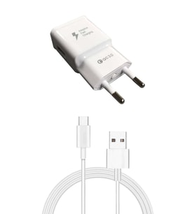 Android Type-C Uçlu Hızlı Şarj Aleti 3.1A 1 Metre Kablolu Hızlı Şarj Cihazı (Çok Renkli)