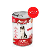 CAT FOOD ENERGY Sığır Etli Islak Yetişkin Köpek Maması 400 gr x 12 Adet