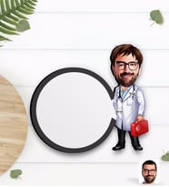 BK Gift Kişiye Özel Erkek Acil Tıp Teknisyeni Karikatürlü Ahşap Bardak Altlığı-1