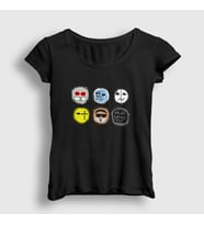 Presmono Kadın Siyah Masks V2 Hollywood Undead T-Shirt 149957tt