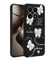 Coverzone Xiaomi M?15T ?le Uyumlu Y�ksek Kalite �zel Tasar?m Kadife ?� Y�zey Silikon Lansman Telefon K?l?f? Lucky Kalp Kurdele