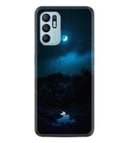 Oppo Reno 6 Kılıf Silikon Desen Özel Seri Gece 1633