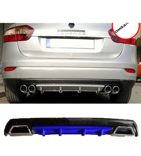 Renault Fluence Mavi Difüzör Çiftli Kare Egzoz Görünümlü D Tip Difizör 2009-2016