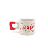 Kişiye Özel Isim ve Kişi Özellikleri Baskılı Kırmızı Kulplu Kalp Kupa Bardak Fincan Mug