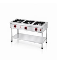 Silverinox Doğalgazlı Taban Raflı 3 Gözlü Ocak