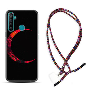 Realme 5i 5 Pro 6i 7 Pro 8 Kılıf Boyun Asklı Rasta Silikon Red Moons 1747