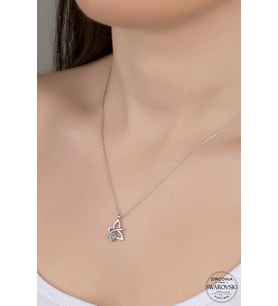 SWAROVSKİ CRYSTAL YUSUFÇUK  925 AYAR GÜMÜŞ KOLYE