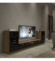 Decoraktiv Trio On2 Mdf Tv Ünitesi Tv Sehpası - Pera Siyah (Pera - Siyah)