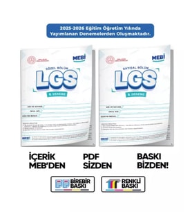 2026 LGS 8.Sınıf MEBİ ONLİNE Türkiye Geneli 8. Deneme (Sayısal–Sözel) Büyük Boy Renkli BASKI ÜCRETİ