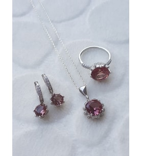 Sultanit Taşlı Gümüş Set