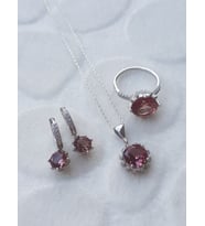 Sultanit Taşlı Gümüş Set