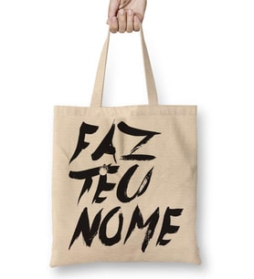 Faz teu Nome Bez Çanta Uzun Saplı