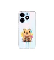 Tecno Spark 10 Pro ile Uyumlu Splash Kapibara Tasarımlı Şeffaf Silikon Kılıf