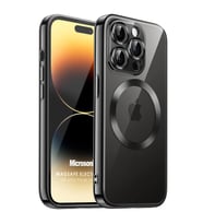 Microsonic Apple iPhone 14 Pro Max Kılıf MagSafe Luxury Electroplate Siyah (Siyah)