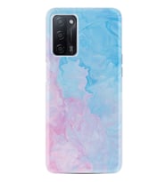 Oppo A55 Kılıf Resimli Desenli Baskılı Silikon Kılıf Pink Blue Abstract 1385