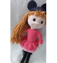 Siyah Şapkalı kız amigurumi bebek