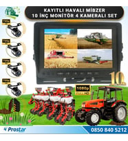 10 inç Monitör 4 Kameralı Mibzer Havalı Tohum Makinesi AHD Kayıtlı Kamera Seti (Siyah)