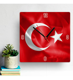Bayrak Tasarımlı Duvar Saati