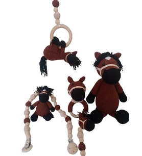 Benekli At Yenidoğan Seti Amigurumi Organik Oyuncak