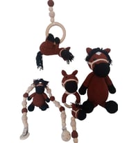 Benekli At Yenidoğan Seti Amigurumi Organik Oyuncak