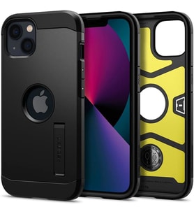 Spigen iPhone 13 Mini ile Uyumlu Kılıf Tough Armor Military Grade Black (Siyah)