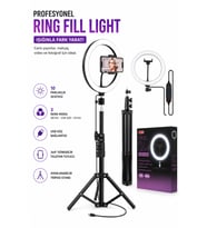 10"inç Ring Light Youtuber Tiktok Çekim Işıklı Telefon Tutucu Profesyonel Influencer Çekim Işığı