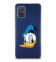 Samsung Galaxy A71 Soft Premier Kapak Donald Duck-B Tasarımlı Silikon Kılıf - Lacivert (Şeffaf)