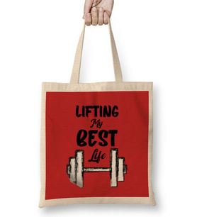 Gym Workout Fitness Lover Motivation Gift Quotes For MEN Women Bez Çanta Uzun Saplı