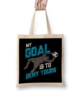 Vintage My Goal Is To Deny Yours Soccer Goalie Bez Çanta Uzun Saplı