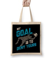 Vintage My Goal Is To Deny Yours Soccer Goalie Bez Çanta Uzun Saplı