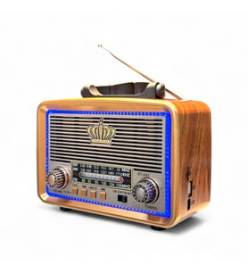 Nostalji Led Detay Radyo,Ahşap Görünüm Nostaljik Radyo (C. Kahverengi)