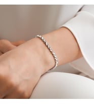 Goldium 14 Ayar Kare Taşlı Altın Bileklik (Sarı)