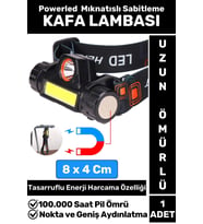 Profesyonel Kamp Avcı Balıkçı Deprem Güçlü Işık Mıknatıslı Sabitleme Şarjlı Powerled KAFA LAMBASI
