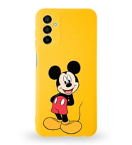 Samsung Galaxy M13 Uyumlu Lansman Kılıf Altı Kapalı İçi Kadife  Mickey Mouse-B Tasarımlı  Kapak (Şeffaf)