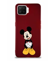 Oppo A73 Soft Premier Kapak Mickey Mouse-A Tasarımlı Silikon Kılıf - Mürdüm (Şeffaf)